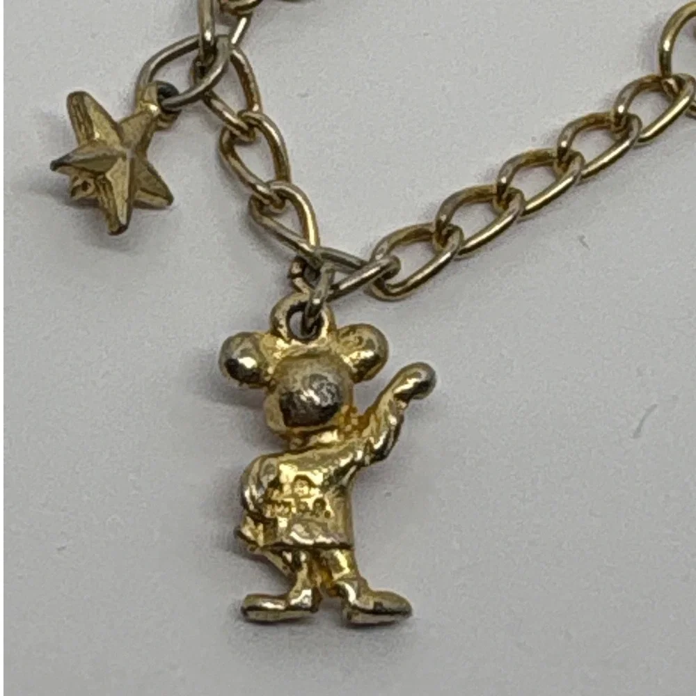 1970/1980s Disney Mickey Mouse Charm‎ Bracelet Walt Disney Souvenir Disneyland